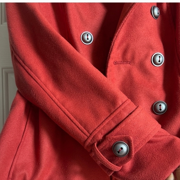 Celebrity Pink Women's Double-Breasted Red Pea Coat - Picture 6 of 16